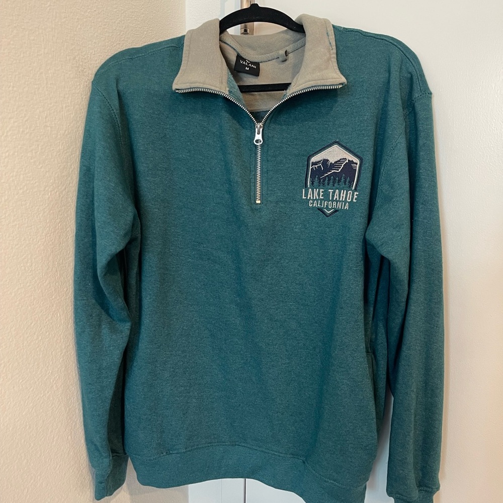 Lake Tahoe Souvenir Teal Half-Zip Sweatshirt - Unisex Size Medium